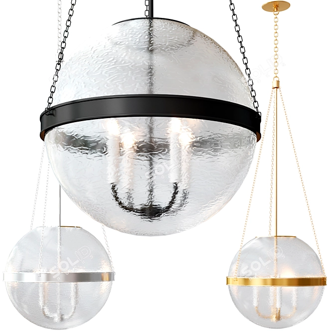 Mid-Century Reese Globe Pendant 3D model image 1