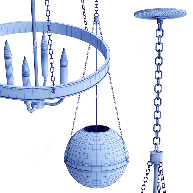 Mid-Century Reese Globe Pendant 3D model image 4