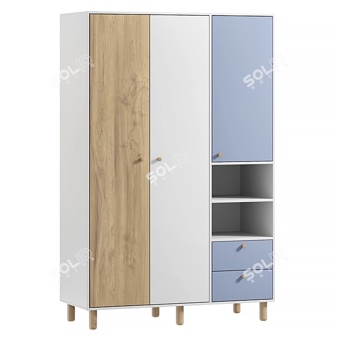 Dikins Swinging Wardrobe Cabinet 3D model image 1