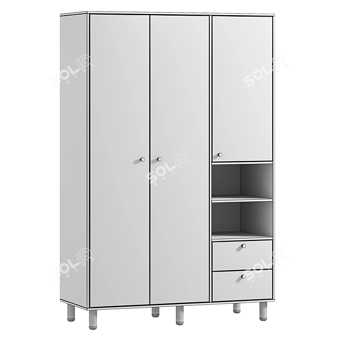 Dikins Swinging Wardrobe Cabinet 3D model image 2