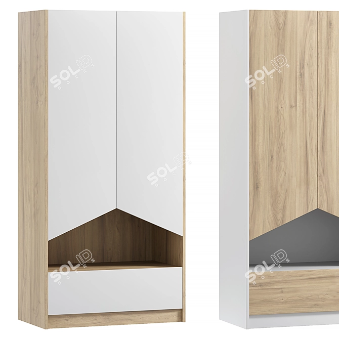 Modern Swing Door Wardrobe 3D model image 1