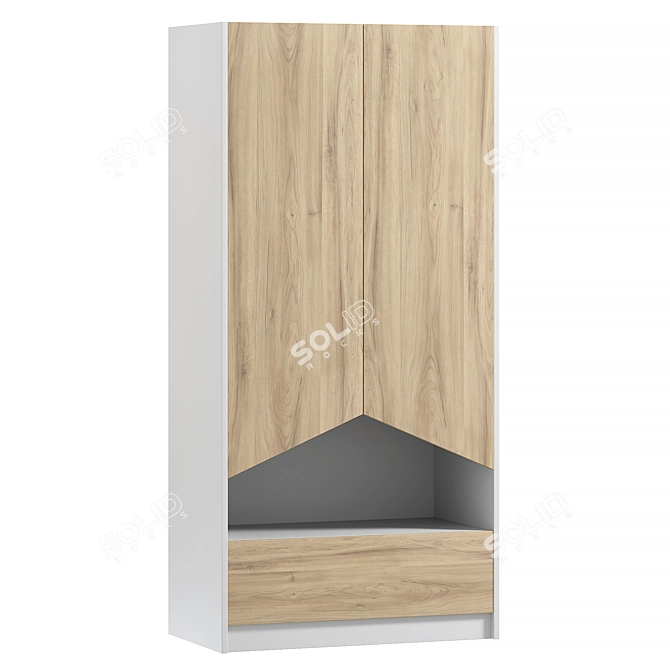 Modern Swing Door Wardrobe 3D model image 2