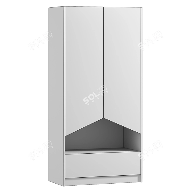 Modern Swing Door Wardrobe 3D model image 3