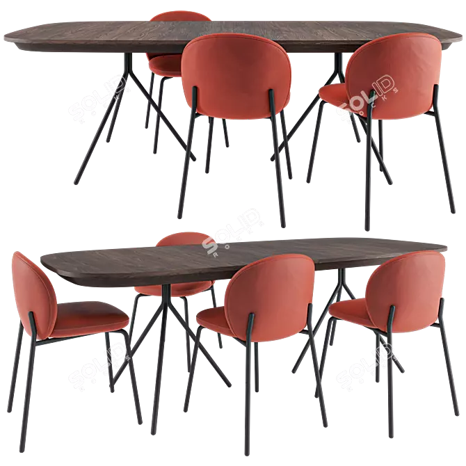 Modern Dining Set: Ottawa & Princeton 3D model image 1