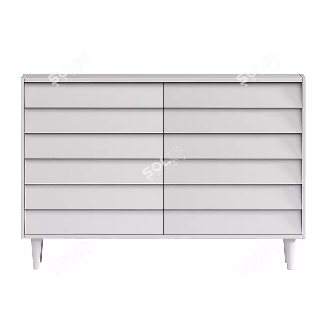 Pippa 6-Drawer Dresser in Millimeters 3D model image 2