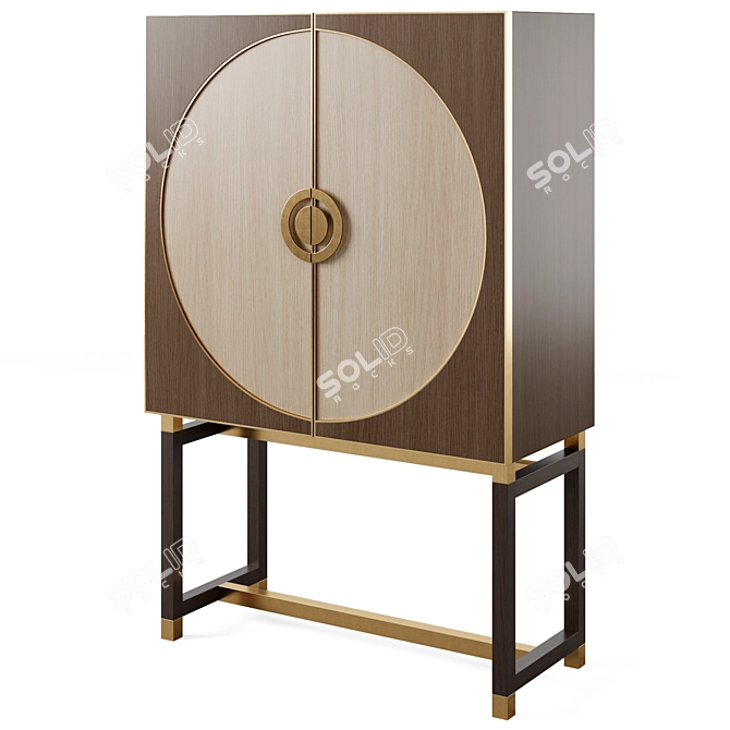 Elegant Edinburgh Tall Cabinet 3D model image 1