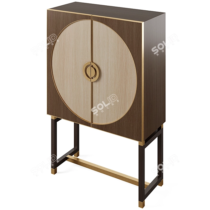 Elegant Edinburgh Tall Cabinet 3D model image 4