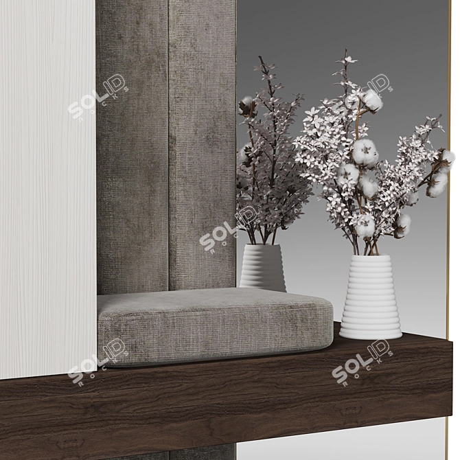 Modern Wood Hallway Furniture Set 3D model image 7