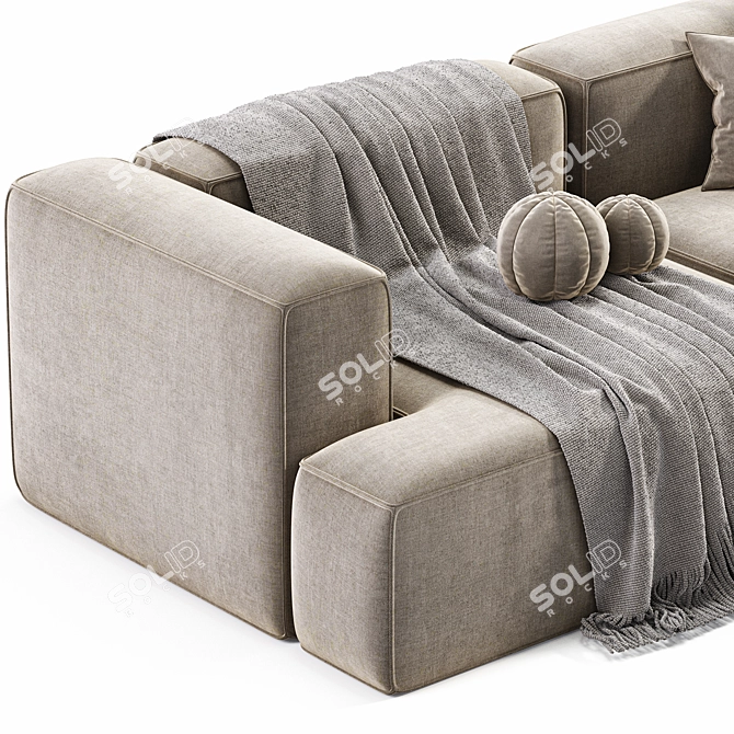 Modular Corduroy Lennon Corner Sofa 3D model image 4