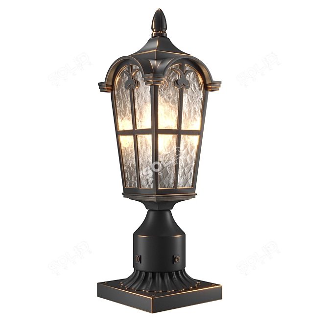 Retro Glass Black Wall Sconce 3D model image 1