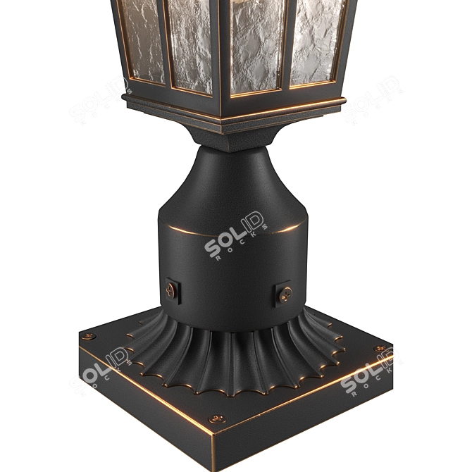 Retro Glass Black Wall Sconce 3D model image 3