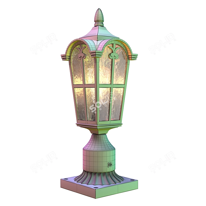 Retro Glass Black Wall Sconce 3D model image 4