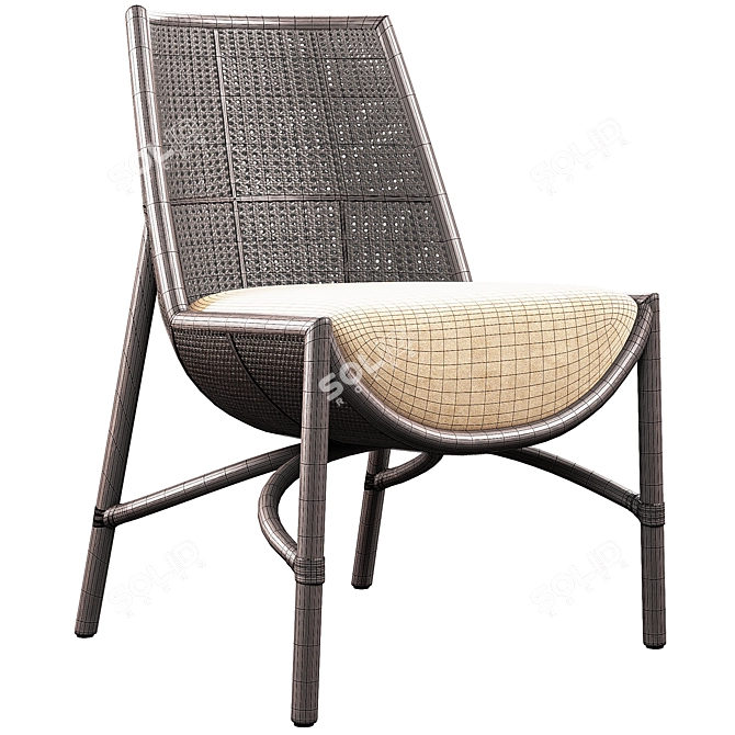 Stylish Taru Side Chair 3D model image 7