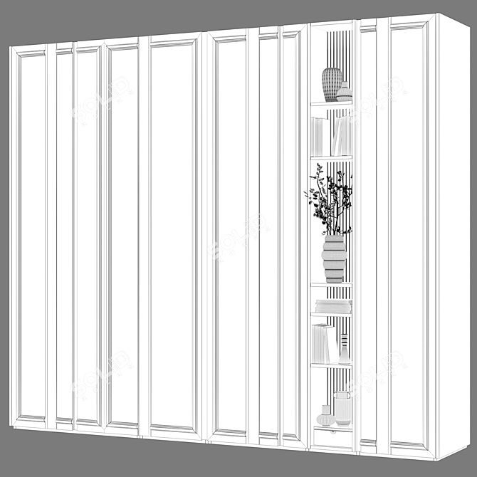 Neoclassical Modular Cabinet 04 3D model image 3