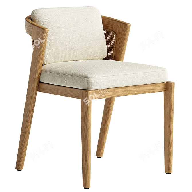 Elegant Malta Dining Chairs Set 3D model image 1