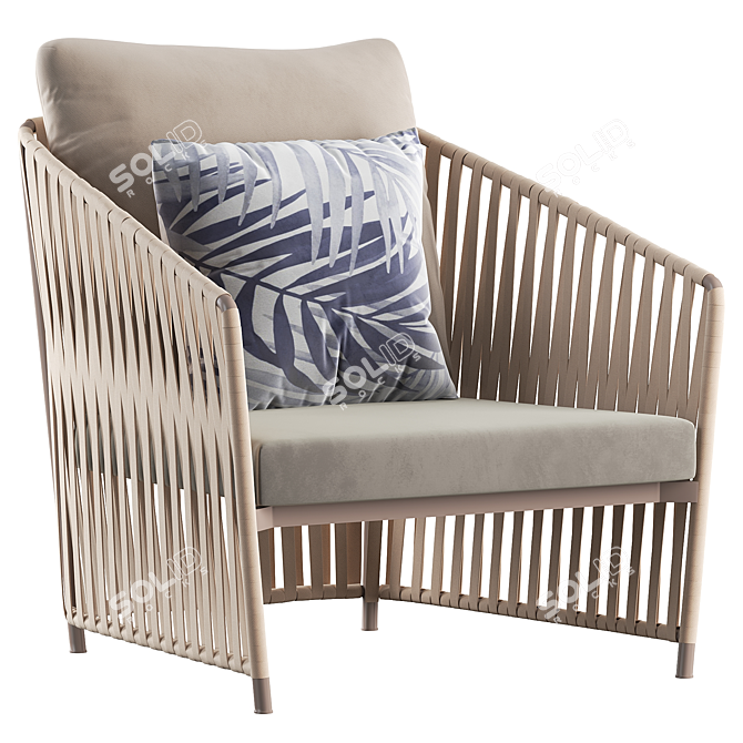 Elegant Bitta Lounge Club Armchair 3D model image 1