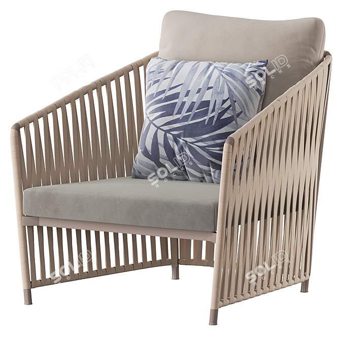 Elegant Bitta Lounge Club Armchair 3D model image 2