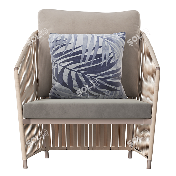 Elegant Bitta Lounge Club Armchair 3D model image 3