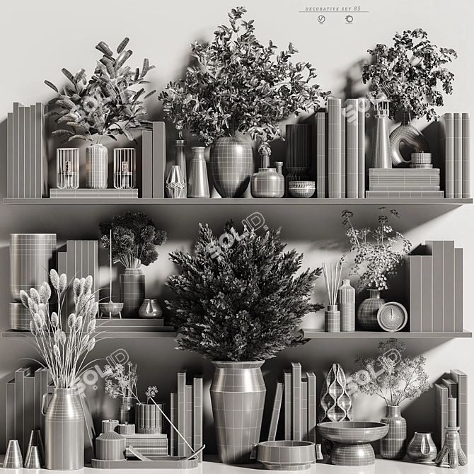 Elegance Decor Set 85 3D model image 8