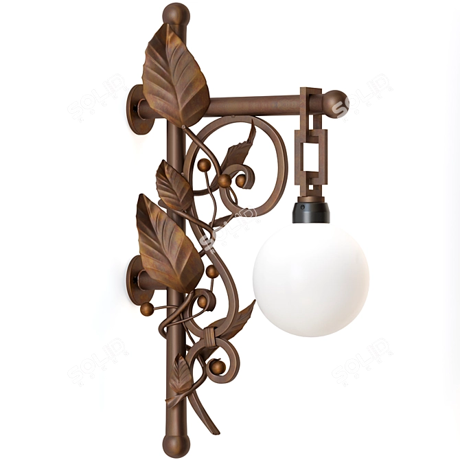 Elegant Forged Wall Sconce 3D model image 1