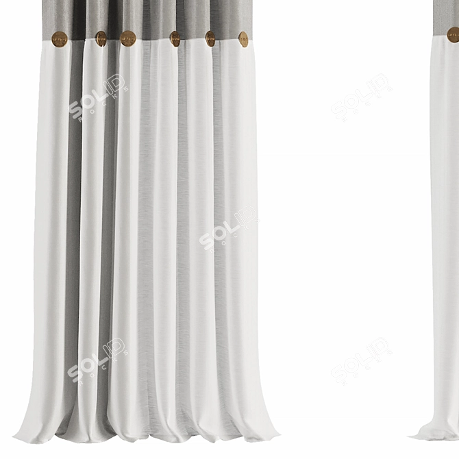 Modern Curtain Set M22 3D model image 2