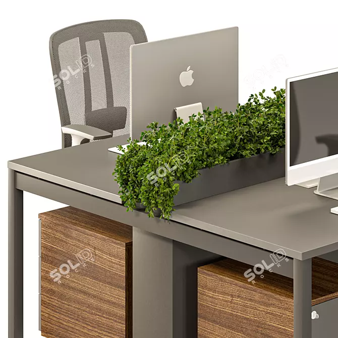 Modern Office Furniture Set No.4 3D model image 3