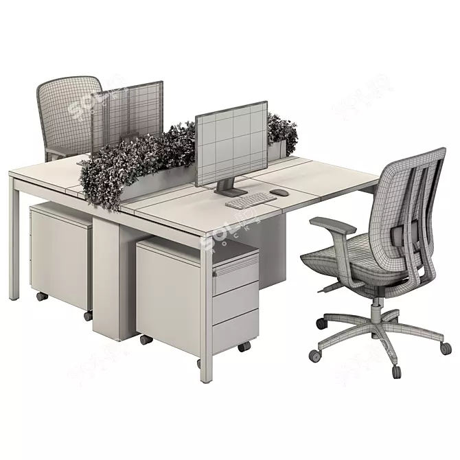 Modern Office Furniture Set No.4 3D model image 5
