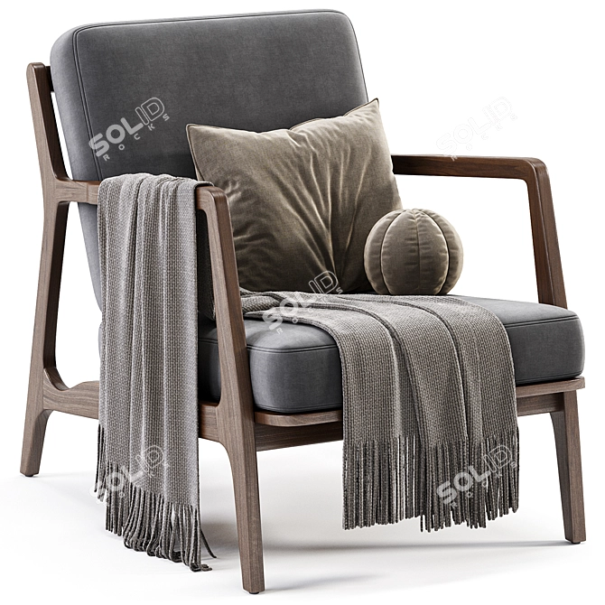 Modern Verity Lounge Chair-inspired Design 3D model image 2