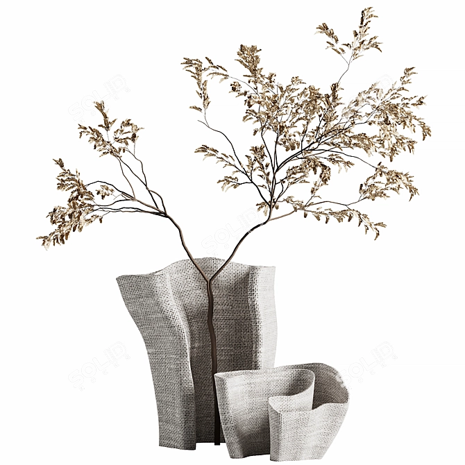 Eternal Beauty Dry Flower Bouquet 3D model image 1