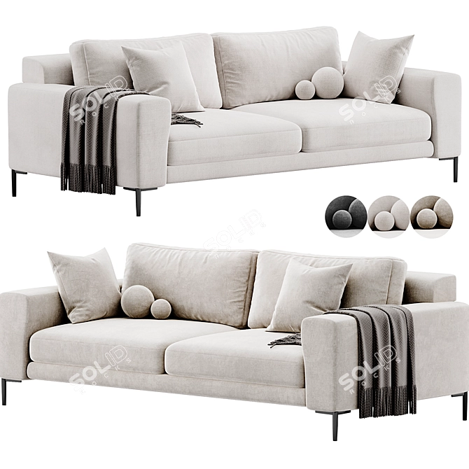 Modern Comfort: Harper Sofa Design 3D model image 1
