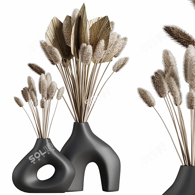 Boho Chic Pampas Grass Bouquet 3D model image 1