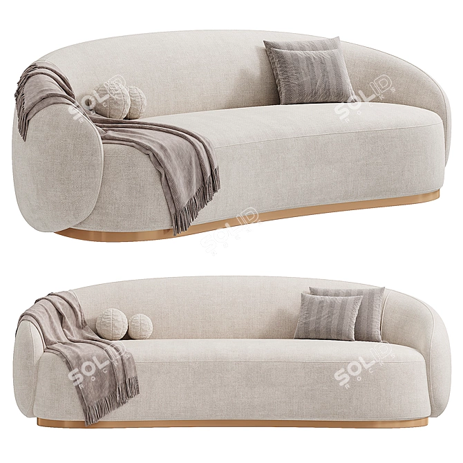 Elegant Amore Sofa: 3D Model 3D model image 2