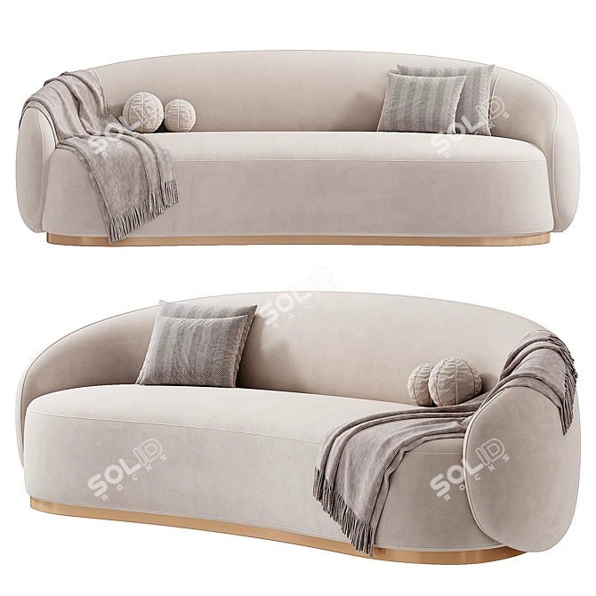 Elegant Amore Sofa: 3D Model 3D model image 3