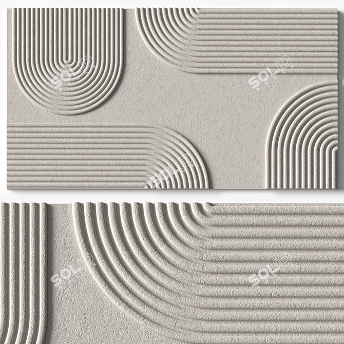 "Stone Relief Wall Panel Art 3D model image 2