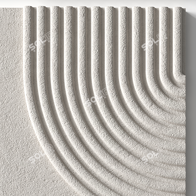 "Stone Relief Wall Panel Art 3D model image 4