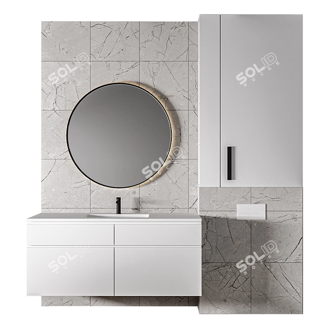 Luxury 3D Bathroom Model Render 3D model image 1