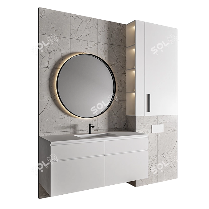 Luxury 3D Bathroom Model Render 3D model image 2