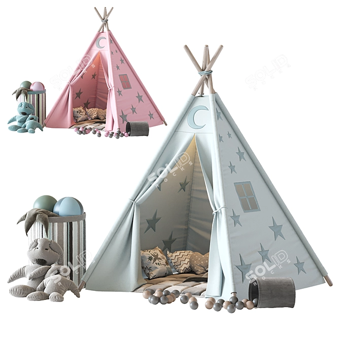 Kids Play Tent 2016 Version 3D model image 1