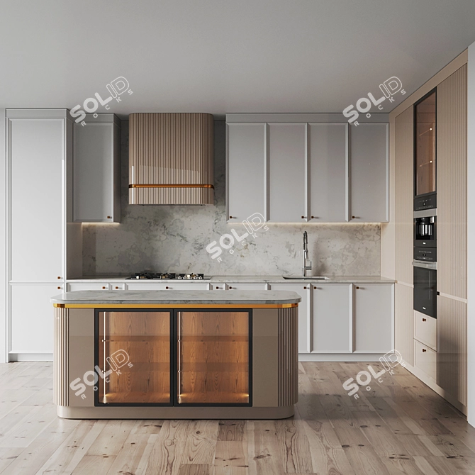 Modern Kitchen 3D Models Set 3D model image 1