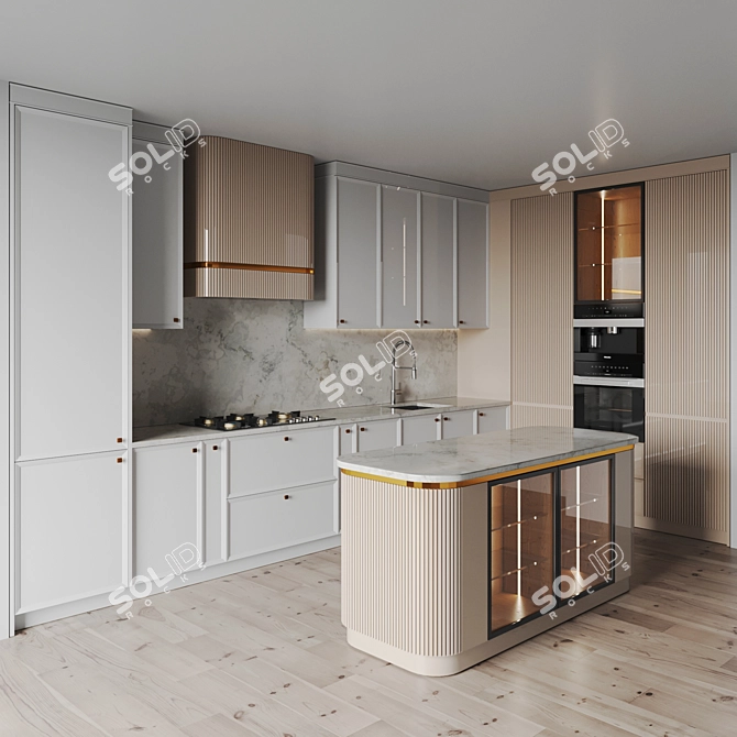 Modern Kitchen 3D Models Set 3D model image 2