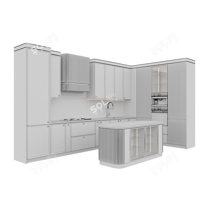 Modern Kitchen 3D Models Set 3D model image 6