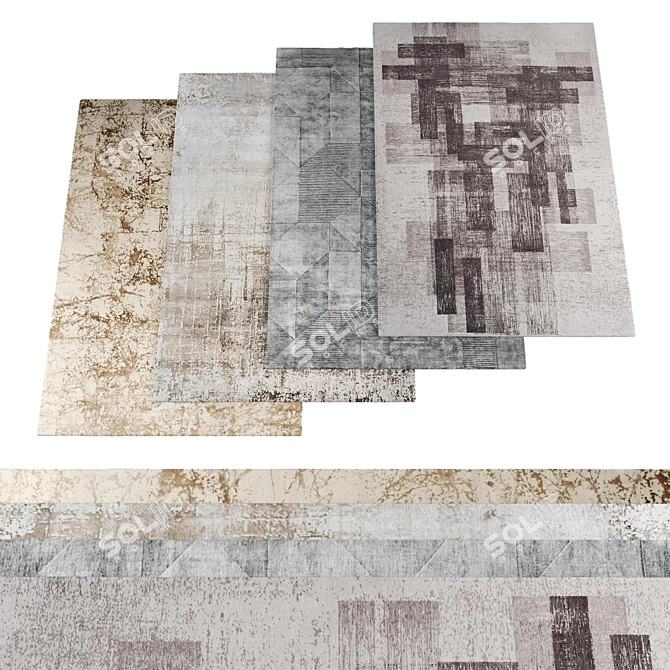 High-Res Rugs Set Bundle 3D model image 1