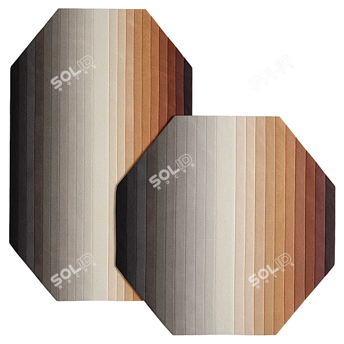 Handwoven Neutral Maximus Rug 3D model image 3