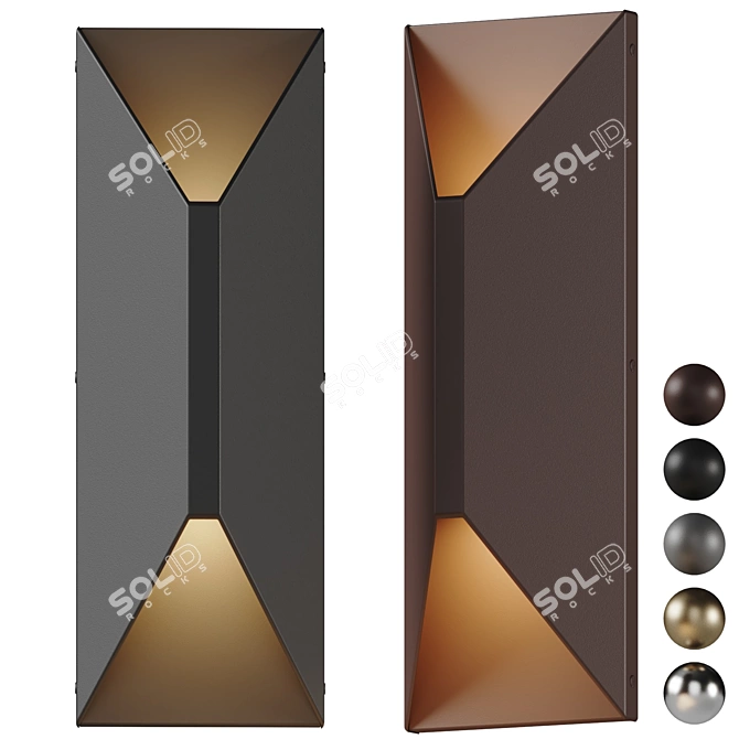 Elegant Modern Metal Outdoor Sconce 3D model image 1