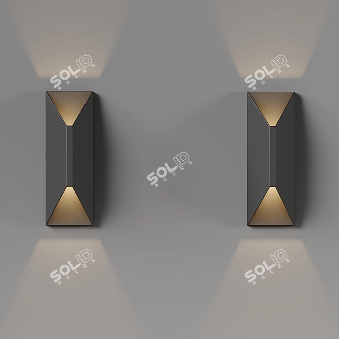 Elegant Modern Metal Outdoor Sconce 3D model image 2