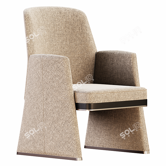 Elegant Upholstered Dining Chair 3D model image 1