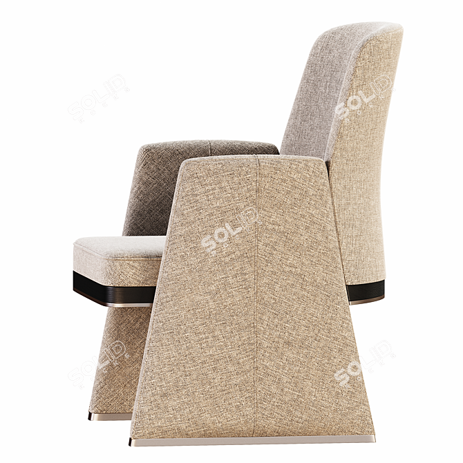 Elegant Upholstered Dining Chair 3D model image 3