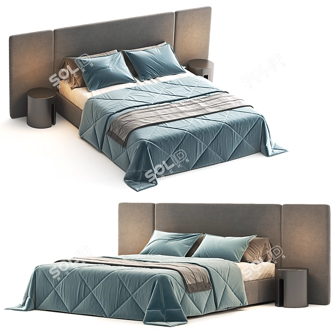 "Sleek Harris Bed 3D Model 3D model image 3