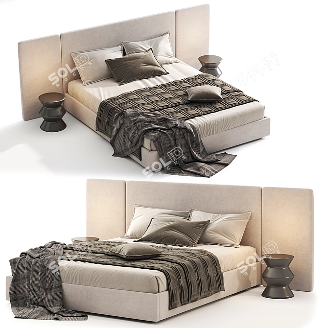 "Sleek Harris Bed 3D Model 3D model image 4