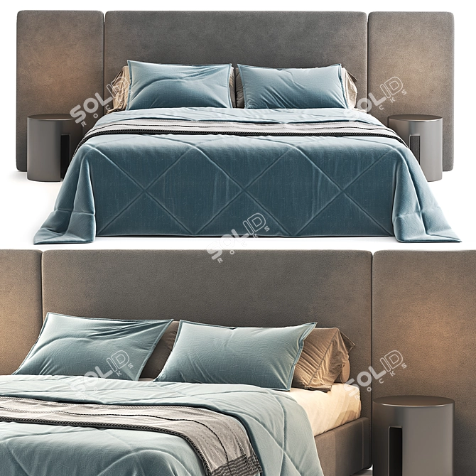 "Sleek Harris Bed 3D Model 3D model image 5